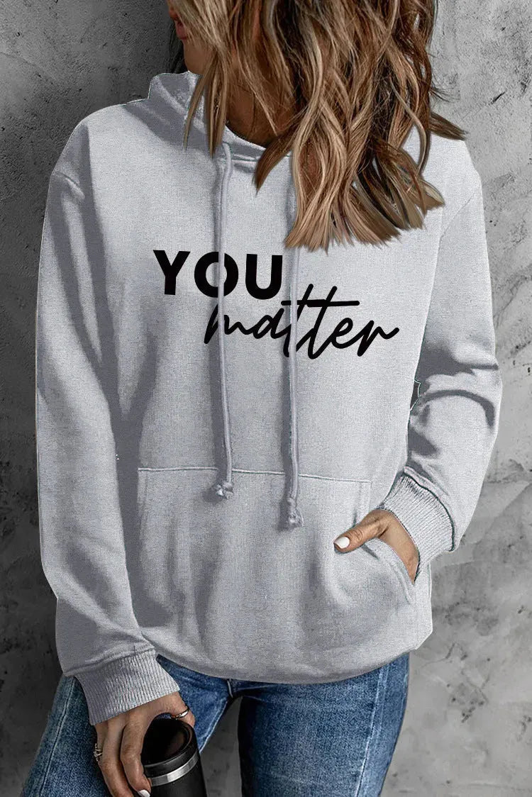 Front And Back Letters Women's Printed Wear Hooded - Bellarte Enchanté Front And Back Letters Women's Printed Wear Hooded